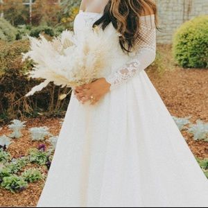 Wedding‎ Dress Custom designed- Ball room gown, chapel train -satin material